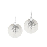AE-1192-MOP Sterling Silver Earring With Round Mother Of Pearl Jewelry Bali Designs Inc